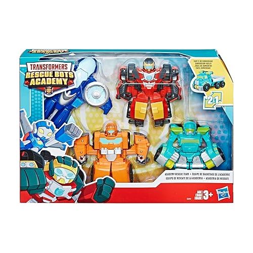  Playskool Heroes Transformers Rescue Bots Academy Team Pack, 4 Collectible 4.5-inch Converting Action Figures, Toys for Kids Ages 3 and Up