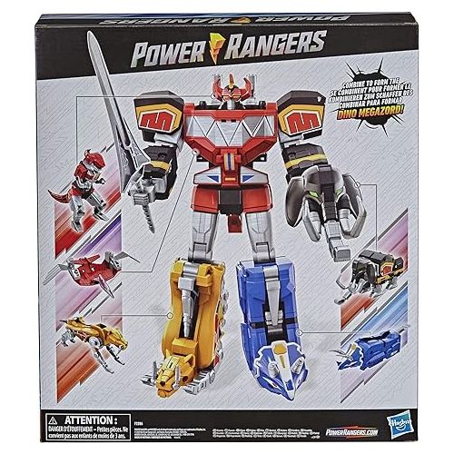  Power Rangers Mighty Morphin Megazord Megapack Includes 5 MMPR Dinozord Action Figure Toys for Boys and Girls Ages 4 and Up Inspired by 90s TV Show (Amazon Exclusive)
