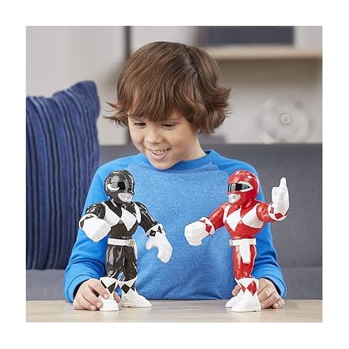  Power Rangers Playskool Heroes Mega Mighties Power Rangers 3-Pack - Red, Blue and Black Ranger 10-Inch Action Figures, Kids Ages 3 and Up (Amazon Exclusive)