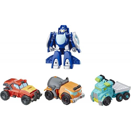  Playskool Heroes Transformers Rescue Bots Academy Rescue Team Pack, 4 Collectible 4.5 Converting Action Figures, Toys for Kids Ages 3 & Up, Brown (E5099)