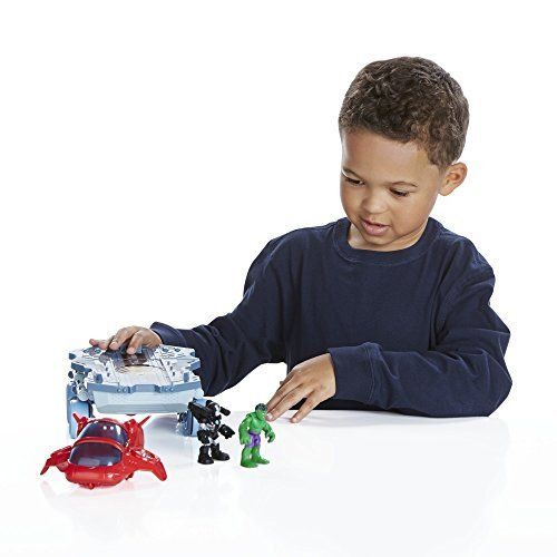  Playskool Heroes Marvel Super Hero Adventures Helicarrier Vehicle with War Machine Figure