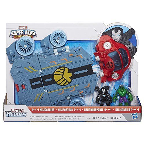  Playskool Heroes Marvel Super Hero Adventures Helicarrier Vehicle with War Machine Figure