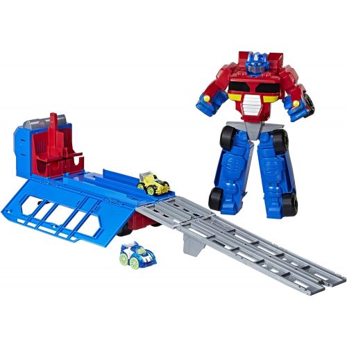  Playskool Heroes Transformers RBT Optimus Prime Race Track Trailer Playset