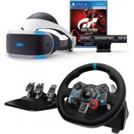 Playstation VR Enhanced Gran Turismo Sport with Logitech Dual-Motor Feedback Driving Force G29 Racing Wheel (PC + PS4 Compatible) Bundle