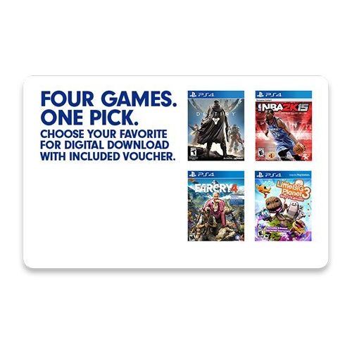  By      Sony Playstation Console Bundle with Downloadable Game of Choice Voucher