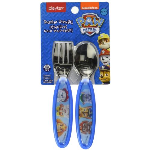  [아마존베스트]Playtex Mealtime Paw Patrol Utensils for Boys Including 1 Spoon and 1 Fork