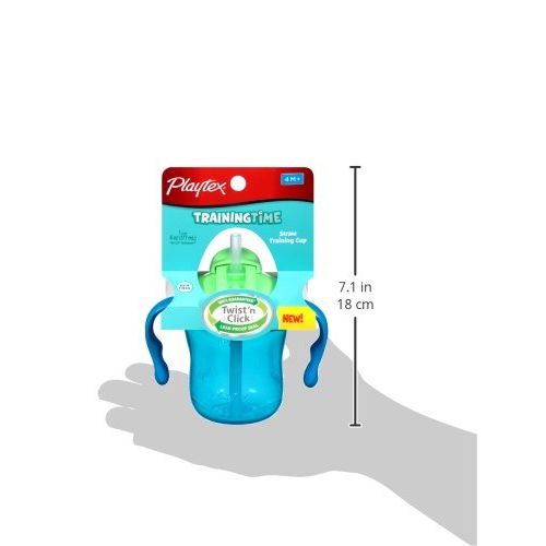  Playtex Sipsters Stage 1 Spill-Proof, Leak-Proof, Break-Proof Straw Sippy Cups - 6 Ounce - 1 Count (Color May Vary)