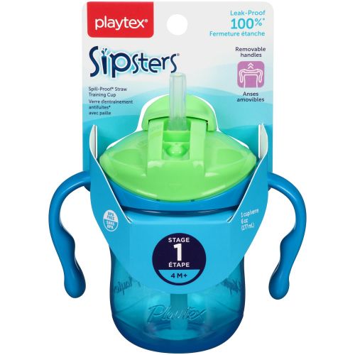  Playtex Sipsters Stage 1 Spill-Proof, Leak-Proof, Break-Proof Straw Sippy Cups - 6 Ounce - 1 Count (Color May Vary)