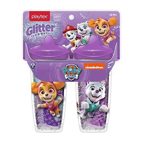  Playtex Sipsters Paw Patrol Girls Glitter Spout Sippy Cup, 9 Oz, 2 Pack