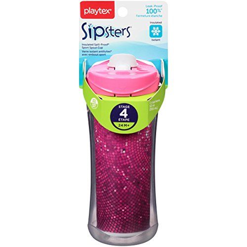  Playtex Sipsters Stage 4 Spill-Proof, Leak-Proof, Break-Proof Insulated Sport Spout Sippy Cup - 12 Ounce - 1 Count (Color May Vary)