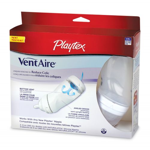  Playtex Baby Ventaire Bottle, Helps Prevent Colic & Reflux, 9 Ounce Bottles, 3Count (1749)