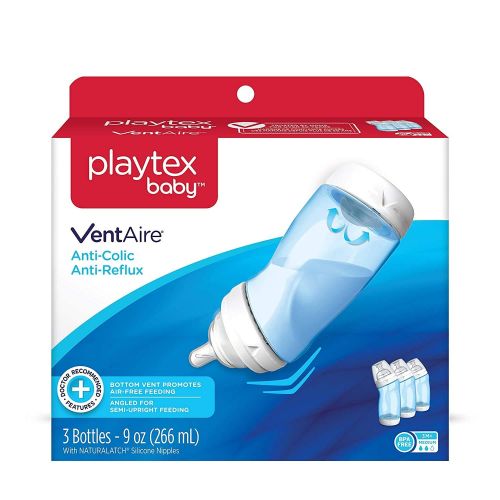  Playtex VentAire Bottles with NaturaLatch Silicone Nipples, 9oz 3 ea 1pk