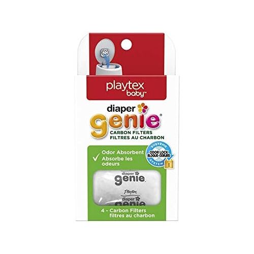  Playtex Diaper Genie Carbon Filter, Ideal for Use with Diaper Genie Complete, Odor Eliminator, 4 Pack(limited edition)