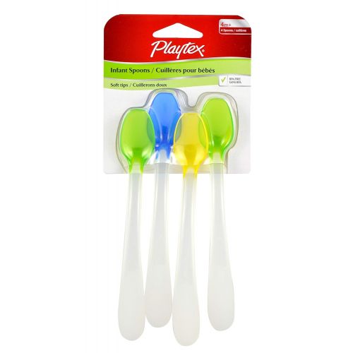  Playtex Mealtime Infant Spoons - Pack of 4 (Colors Vary)