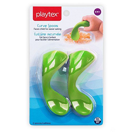  Playtex Baby Curve Early Self-Feeding Spoons, Right-Handed, 2 Pack