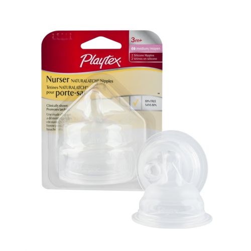  Playtex Drop-Ins NaturaLatch Silicone Nipple - Medium Flow - 2 Pack (Discontinued by Manufacturer)