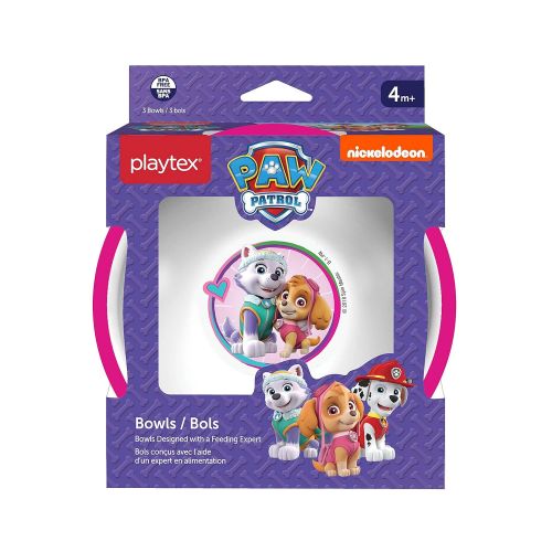  Playtex Mealtime Paw Patrol Bowls for Girls, 3 Pack