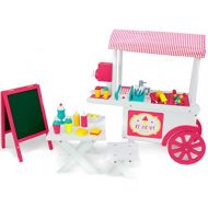 Playtime by Eimmie Doll Cafe - Food Cart and Doll Accessories - Food Stand for 18 Inch Doll