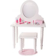 [아마존핫딜][아마존 핫딜] 18 Inch Doll Vanity and Stool Set with Makeup Accessories- Playtime by Eimmie Collection