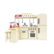 Playtime by Eimmie 18 Inch Doll Kitchen Set with Refrigerator, Baking Accessories + Ingredients, and Sink