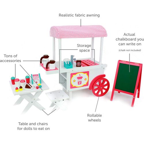  Playtime by Eimmie Doll Ice Cream Stand - Food Cart and Doll Accessories for 18 Inch Doll