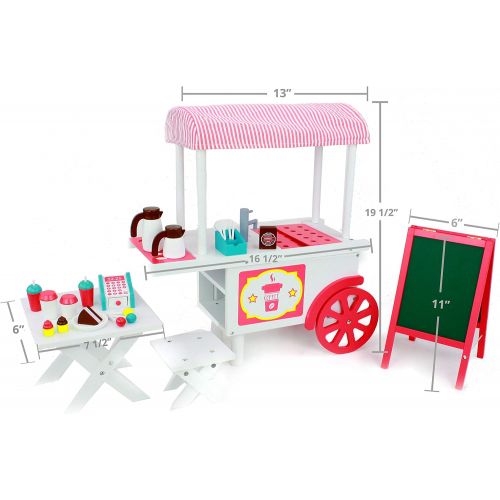  Playtime by Eimmie Doll Ice Cream Stand - Food Cart and Doll Accessories for 18 Inch Doll