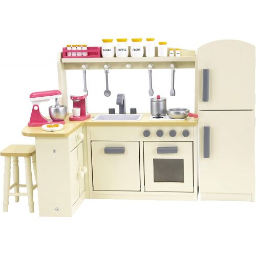  Playtime by Eimmie 18 Inch Doll Furniture Kitchen Set w Refrigerator and Accessories Collection