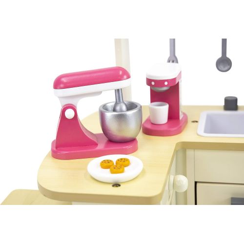  Playtime by Eimmie 18 Inch Doll Furniture Kitchen Set w Refrigerator and Accessories Collection