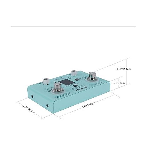  Drum Machine Looper with Tuner - 11 Minutes Looper 30 Drums - Link app to customize, edit and share drum codes - two kinds of power supply - Headphone Jack，digital display，LED indicator