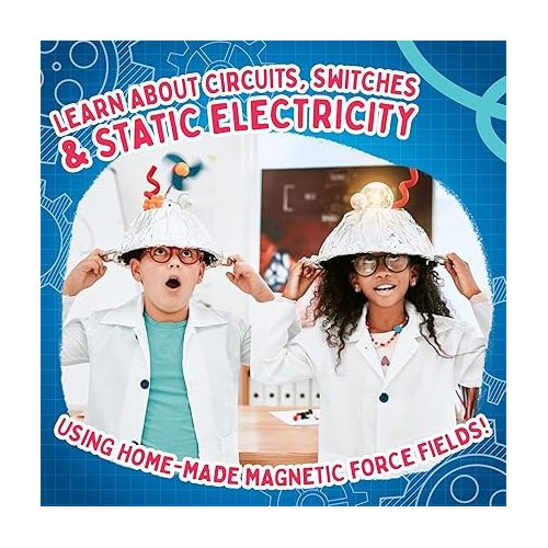  Playz Ridiculous Inventions Science Kits for Kids - Energy, Electricity & Magnetic Experiments Set - Build Electric Circuits, Motors, Telegraphic Messages, Robotics & More Kids Educational Toys