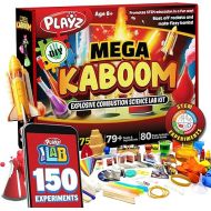 Playz Mega Kaboom! 150+ Explosive Science Experiments Kit for Kids Age 8-12 with 75 App & Video Guided Experiments - Chemistry Set STEM & Educational Toys & Gifts for Boys, Girls, Teenagers & Kids