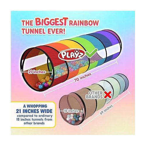  Playz Kids Play Tunnel for Toddlers 1-3 and Up, Large 21