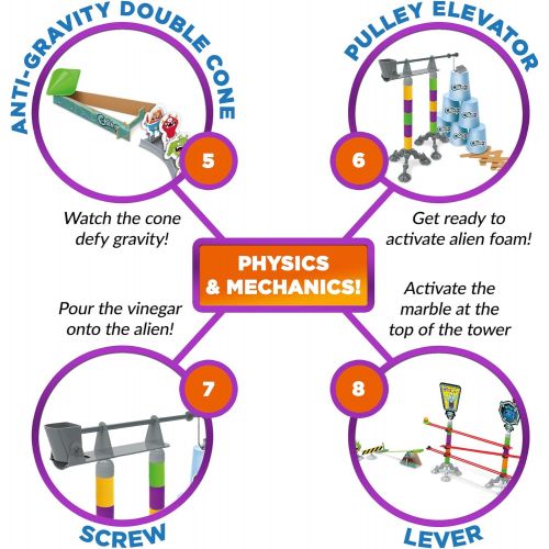  [아마존핫딜][아마존 핫딜] Playz Monster Chain Reactions Marble Run Science Kit STEM Toy with Race Tracks for Boys & Girls, Kids Roller Coaster Toy Experiments, Outer Space Theme Park, Boy Toy, Girl Toy, Edu