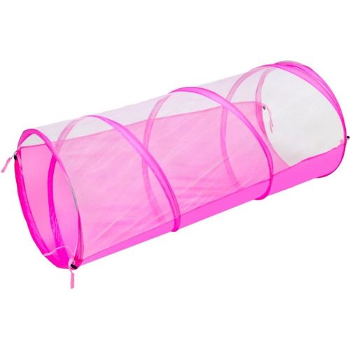  [아마존베스트]Playz 3pc Kids Play Tent Crawl Tunnel and Ball Pit Pop Up Playhouse Tent with Basketball Hoop for Girls, Boys, Babies, and Toddlers for Indoor and Outdoor Use with Pink Carrying Ca