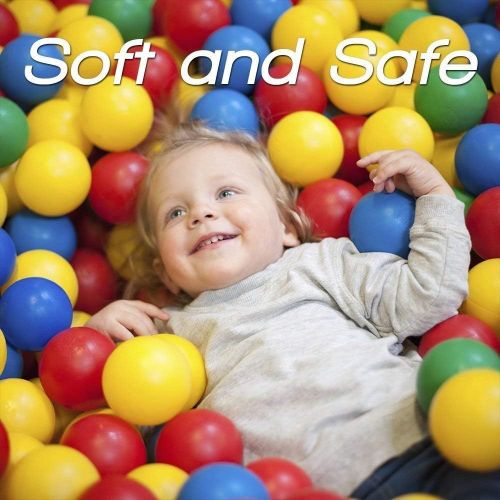  Playz 50 Soft Plastic Mini Play Balls w/ 8 Vibrant Colors - Crush Proof, No Sharp Edges, Certified Non Toxic, Phthalate & BPA Free - Use in Baby Toddler Ball Pit, Play Tents & Tunn