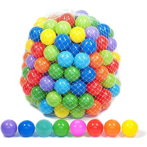  Playz 50 Soft Plastic Mini Play Balls w/ 8 Vibrant Colors - Crush Proof, No Sharp Edges, Certified Non Toxic, Phthalate & BPA Free - Use in Baby Toddler Ball Pit, Play Tents & Tunn