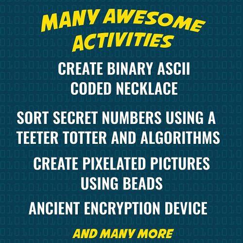  Playz My First Coding & Computer Science Kit - Learn About Binary Codes, Encryption, Algorithms & Pixelation Through Fun Puzzling Activities Without Using a Computer for Boys, Girl