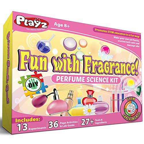  Playz Fun with Fragrance Perfume Making Science Kit for Kids - 13+ STEM Experiments & DIY Activities to Learn the Chemistry Behind Perfumes with 36 Page Lab Guide & 27+ Tools and I