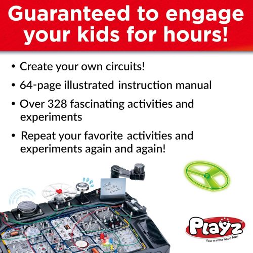  Playz Advanced Electronic Circuit Board Engineering Toy for Kids | 328+ Educational Experiments to Wire & Build Smart Connections Using Creative Knowledge of Electricity | Science