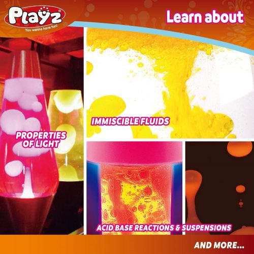  Playz Lava Lamp & Glitter Tube Arts and Craft Science Activity Set - 34+ Tools to Make a Lava Lamp, Glitter Tube, Bubbling Glitter & More for Girls, Boys, Teenagers, & Kids Age 8+