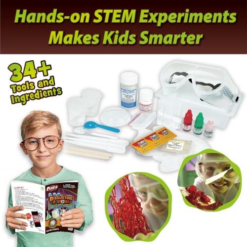  Playz Disgusting n Gross Zombie Poop, Boogers, & Bloody Slime Science Activity & Experiment Set - 34+ Tools to Make Levitating Eyeballs, Gizzards, Poop Putty & Boiled Boogers for B