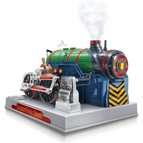  Playz Train Steam Engine Model Kit to Build for Kids with Real Steam, STEM Science Kits for Kids, Model Engine Kits for Adults and Educational Hobby Gift, Mini Engine Set, Engineer