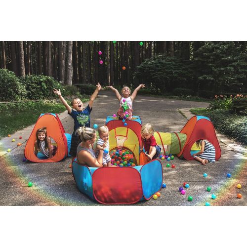  [아마존베스트]Playz Ball Pit, Play Tent and Tunnels for Kids, Gift for Toddler Boys & Girls, Best Birthday Gift for 1 2 3 4 5 Year old, Pop Up Baby Play Toy, Indoor & Outdoor Use as Portable Pla