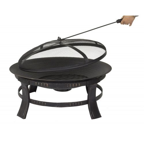  Pleasant Hearth Brant Wood Burning Circular Fire Pit in Rubbed Bronze