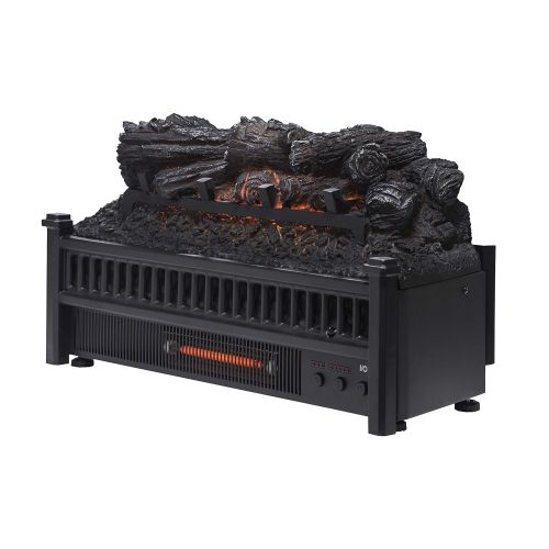  Pleasant Hearth Electric Log Insert with Removeable Fireback with Heater, Black