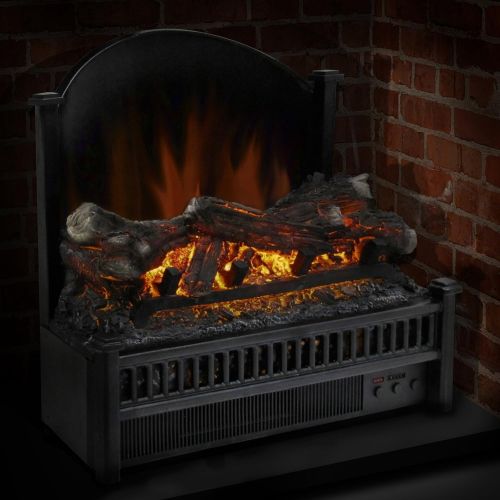  Pleasant Hearth Electric Log Insert with Removeable Fireback with Heater, Black