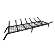 Pleasant Hearth - 1/2 Solid Steel Fireplace Grates With Ember Retainer, Black, 36-Inch