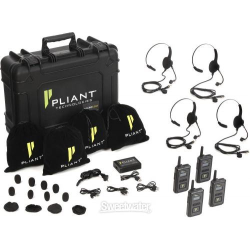  Pliant Technologies PMC-900XR MicroCom XR 2-channel Wireless Beltpack - 902-928MHz (4-pack)