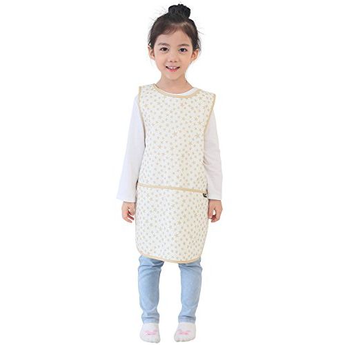  [아마존베스트]Plie Waterproof Kids Art Smocks 37 Colors (Age 1-8, S-XL Size), Begie Star (12-S)