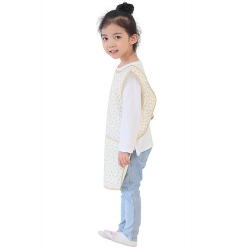  [아마존베스트]Plie Waterproof Kids Art Smocks 37 Colors (Age 1-8, S-XL Size), Begie Star (12-S)